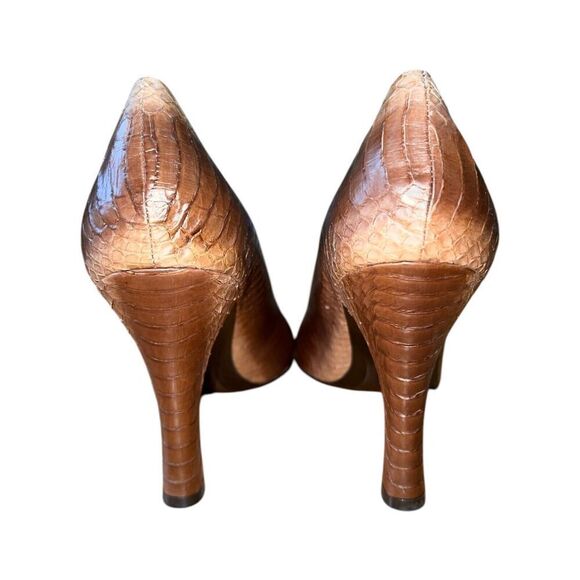 Nine West Easy Off Dark Brown/Natural Snake Pattern Round Toe Pumps Wmns 10 NEW - Picture 4 of 12